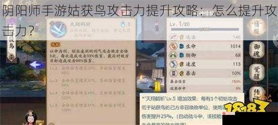 阴阳师手游姑获鸟攻击力提升攻略：怎么提升攻击力？