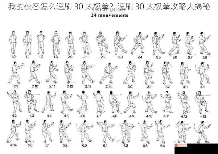 我的侠客怎么速刷 30 太极拳？速刷 30 太极拳攻略大揭秘