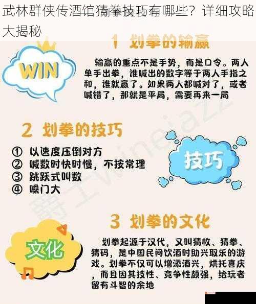 武林群侠传酒馆猜拳技巧有哪些？详细攻略大揭秘