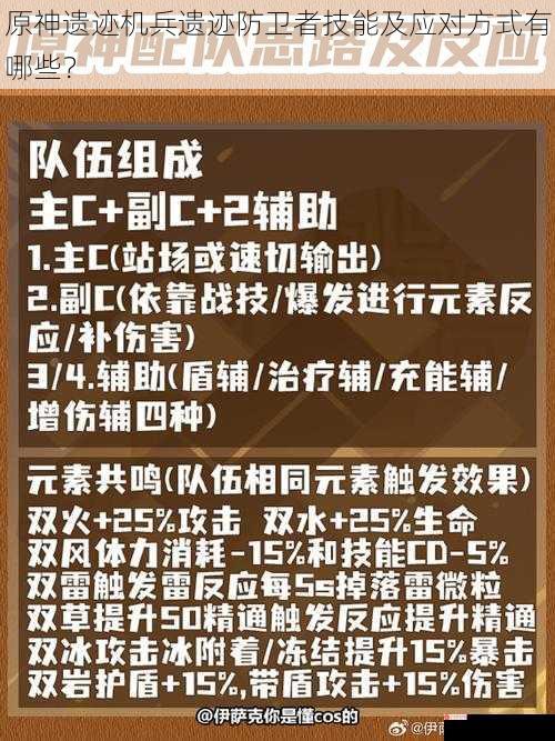 原神遗迹机兵遗迹防卫者技能及应对方式有哪些？