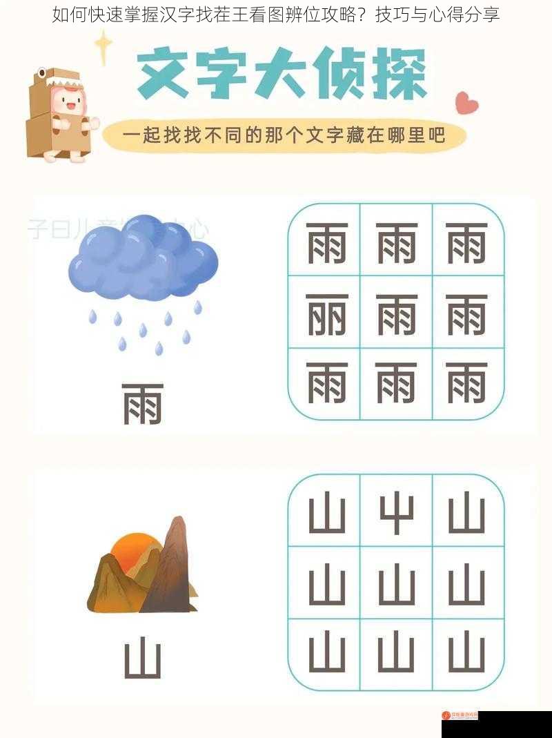 如何快速掌握汉字找茬王看图辨位攻略？技巧与心得分享