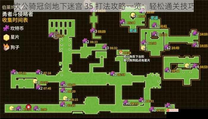 坎公骑冠剑地下迷宫 35 打法攻略一览：轻松通关技巧