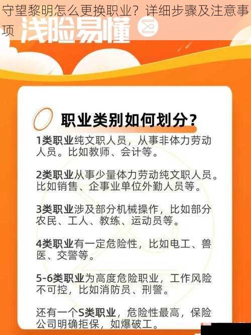 守望黎明怎么更换职业？详细步骤及注意事项