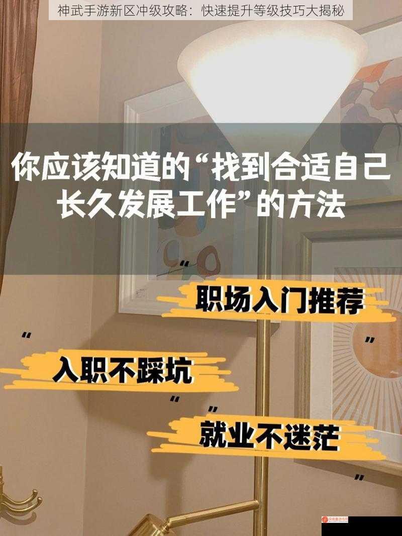 神武手游新区冲级攻略：快速提升等级技巧大揭秘