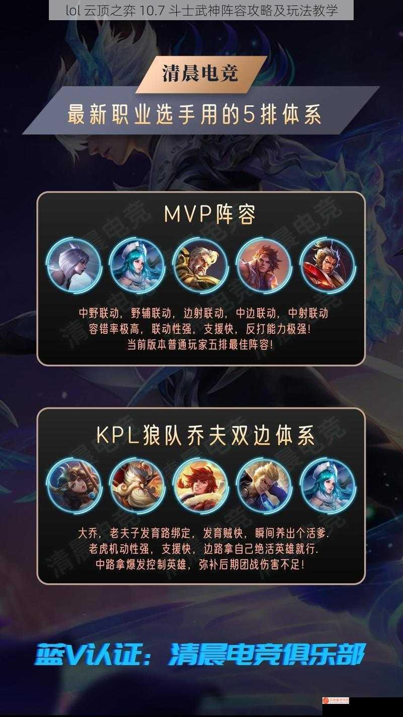 lol 云顶之弈 10.7 斗士武神阵容攻略及玩法教学