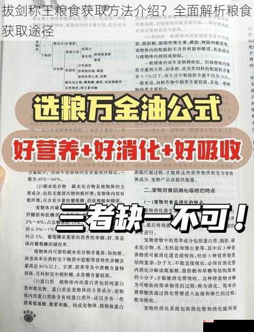 拔剑称王粮食获取方法介绍？全面解析粮食获取途径