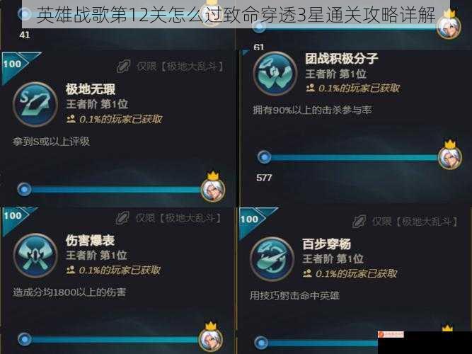 英雄战歌第12关怎么过致命穿透3星通关攻略详解