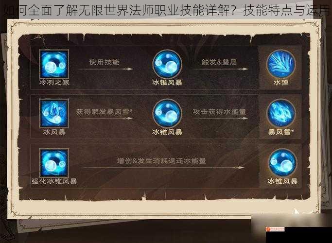 如何全面了解无限世界法师职业技能详解？技能特点与运用