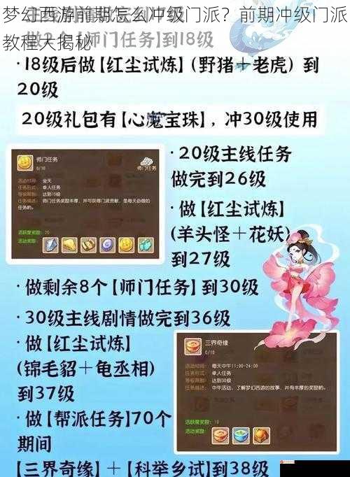 梦幻西游前期怎么冲级门派？前期冲级门派教程大揭秘