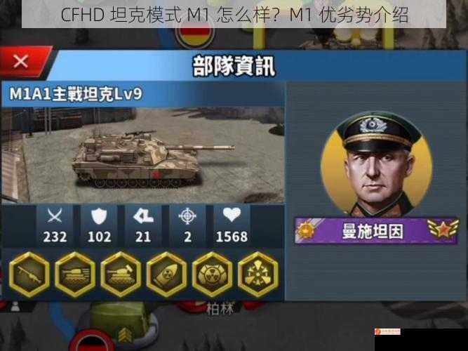 CFHD 坦克模式 M1 怎么样？M1 优劣势介绍