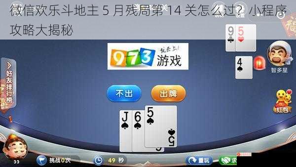 微信欢乐斗地主 5 月残局第 14 关怎么过？小程序攻略大揭秘