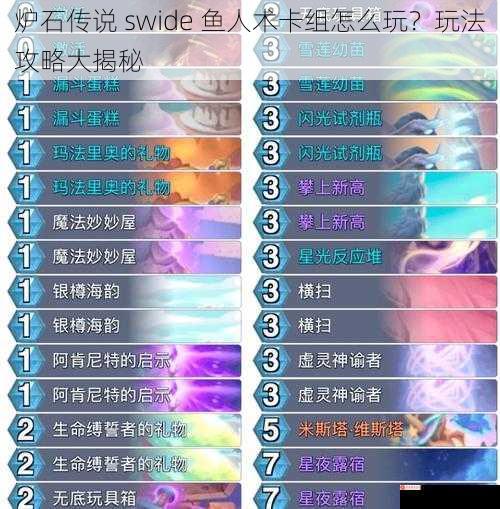 炉石传说 swide 鱼人术卡组怎么玩？玩法攻略大揭秘