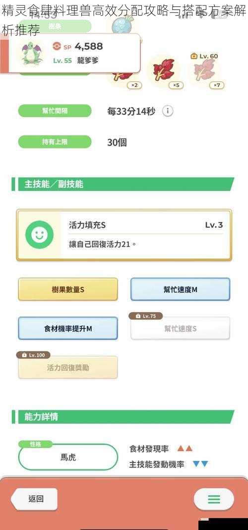 精灵食肆料理兽高效分配攻略与搭配方案解析推荐
