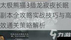 太极熊猫3猎龙寂夜长眠副本全攻略实战技巧与高效通关策略解析