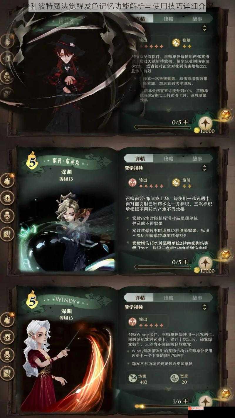 哈利波特魔法觉醒发色记忆功能解析与使用技巧详细介绍