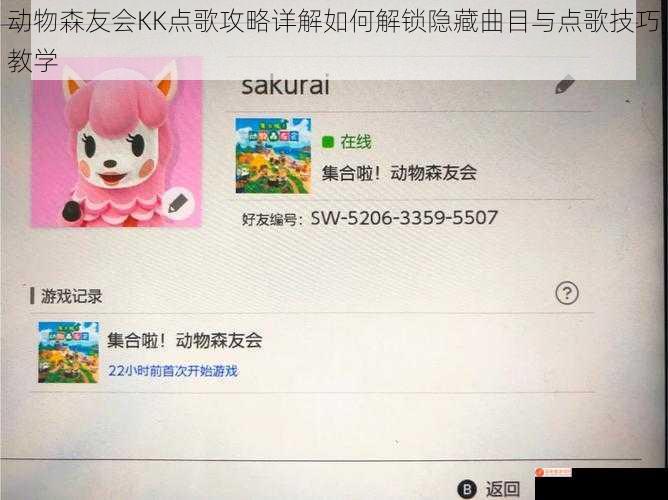 动物森友会KK点歌攻略详解如何解锁隐藏曲目与点歌技巧教学